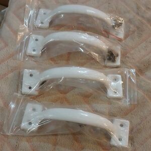 White Cabinet Drawer Pull Handles - Set of 4